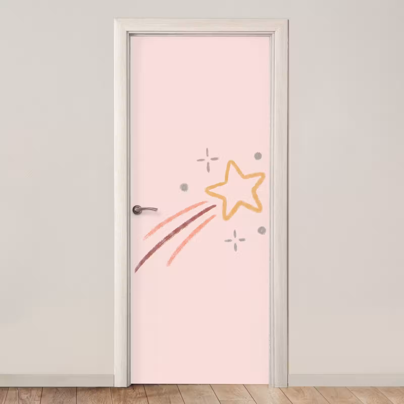 Door sticker - Star - Falling - Illustration - Pastel — 1