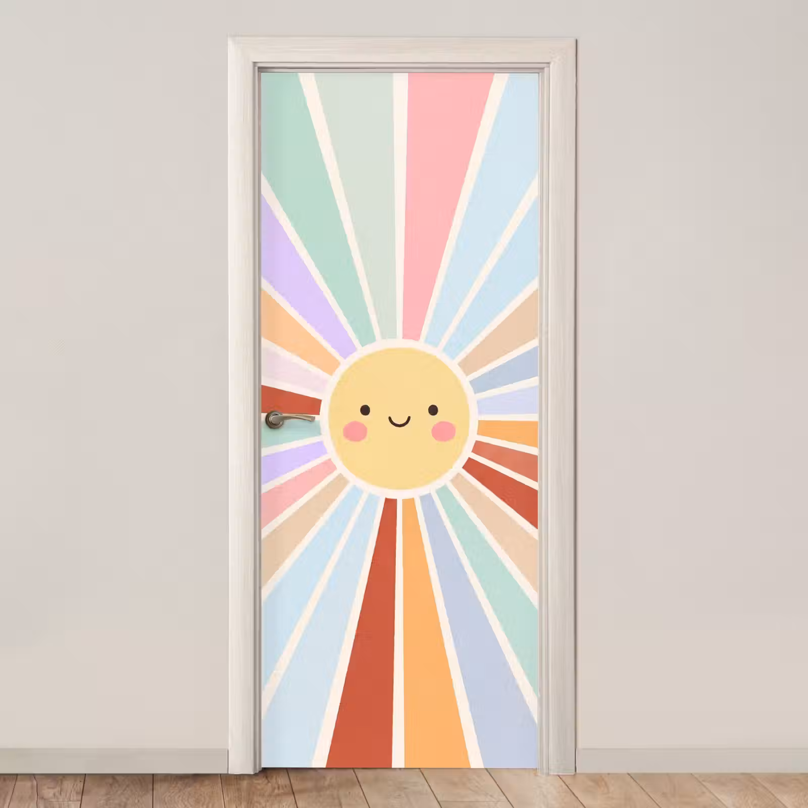 Door sticker - Sun - Rays - Cheerful - Colorful - Abstract — 1