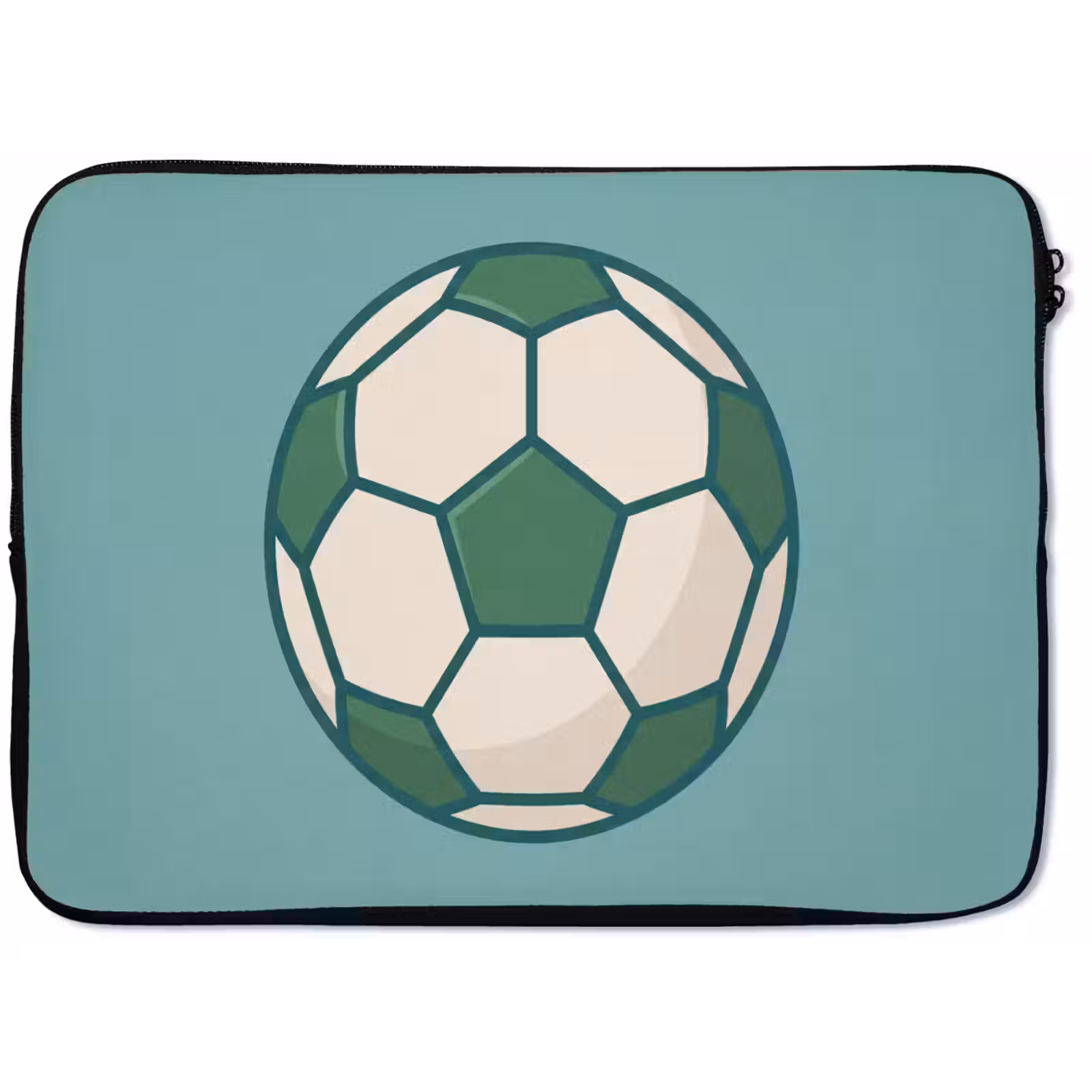 Laptop Sleeve - Soccer - Geometric - Sports - Illustration - Blue-green — 1
