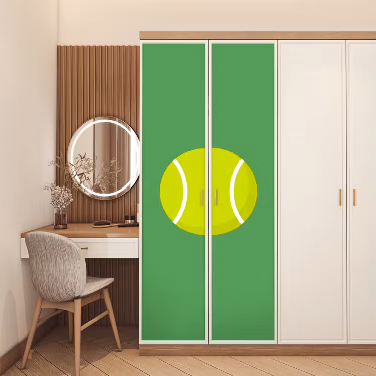 Door sticker - Ball - Yellow - Sports - Green - Illustration — 4