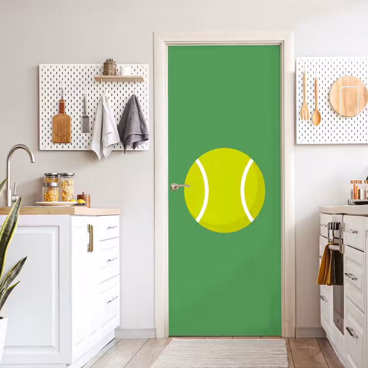 Door sticker - Ball - Yellow - Sports - Green - Illustration — 6
