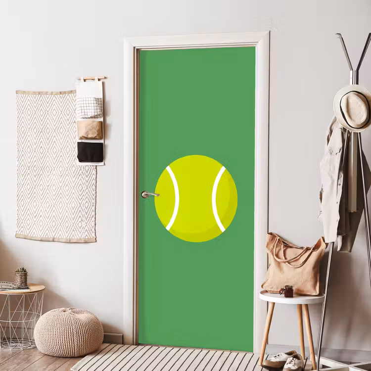 Door sticker - Ball - Yellow - Sports - Green - Illustration — 7