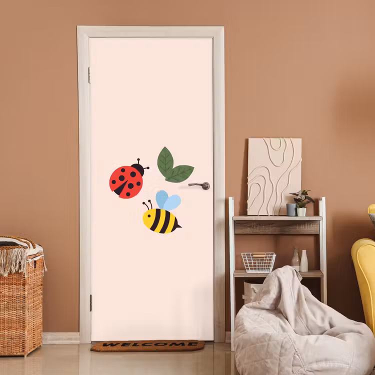 Door sticker - Insect - Leaf - Nature - Playful - Illustration — 2