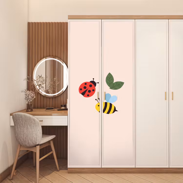 Door sticker - Insect - Leaf - Nature - Playful - Illustration — 4