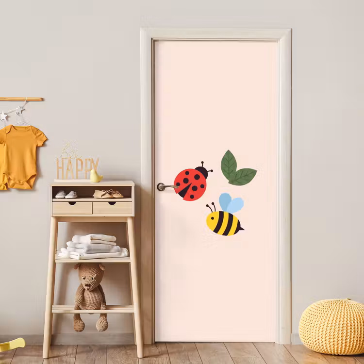 Door sticker - Insect - Leaf - Nature - Playful - Illustration — 5