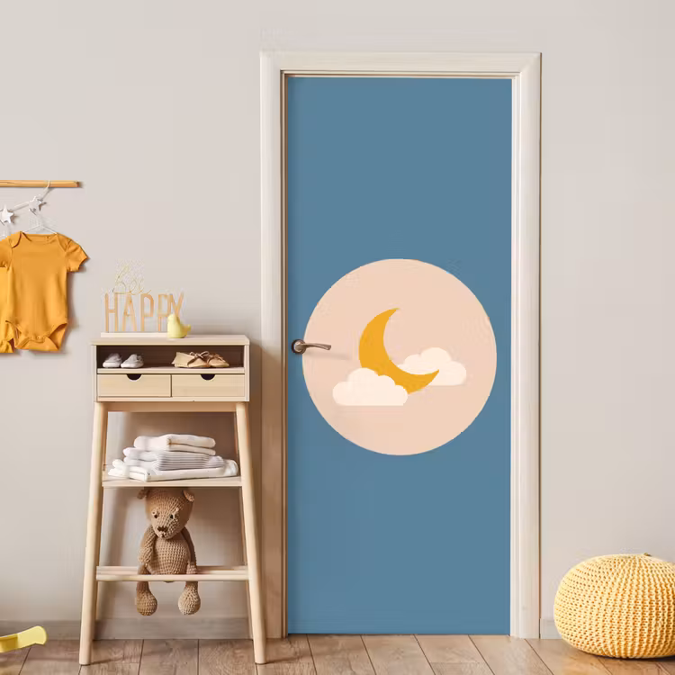 Door sticker - Moon - Clouds - Nature - Abstract - Yellow — 5
