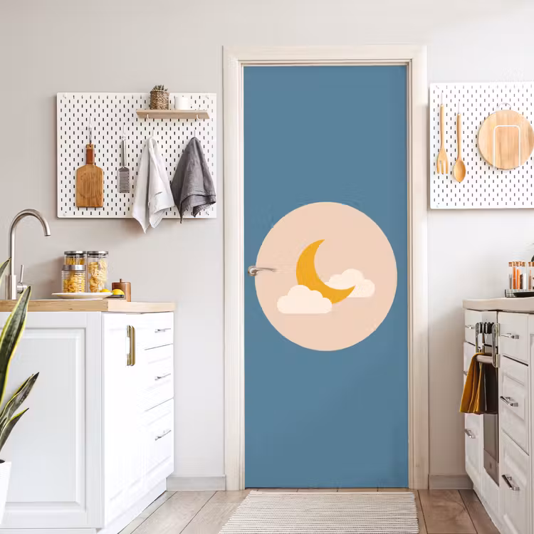 Door sticker - Moon - Clouds - Nature - Abstract - Yellow — 6
