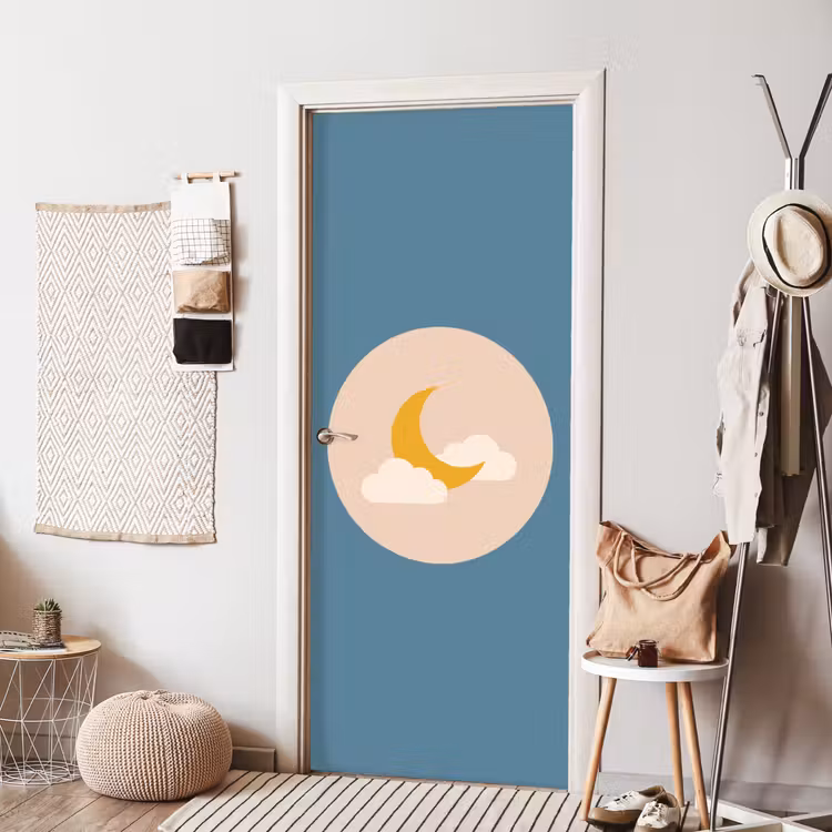 Door sticker - Moon - Clouds - Nature - Abstract - Yellow — 7