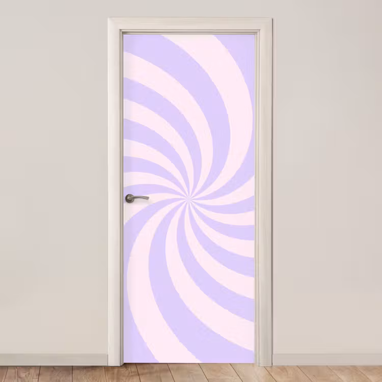 Door sticker - Pattern - Spiral - Abstract - Modern - Purple-Pink — 1