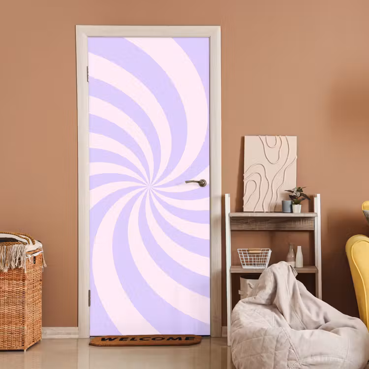 Door sticker - Pattern - Spiral - Abstract - Modern - Purple-Pink — 2