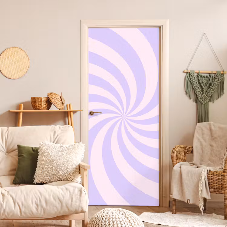 Door sticker - Pattern - Spiral - Abstract - Modern - Purple-Pink — 3