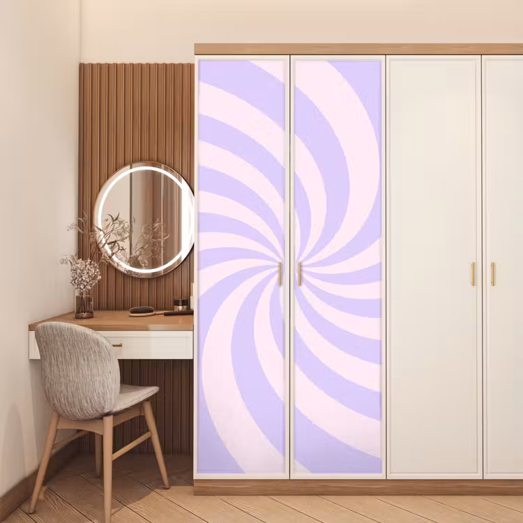 Door sticker - Pattern - Spiral - Abstract - Modern - Purple-Pink — 4
