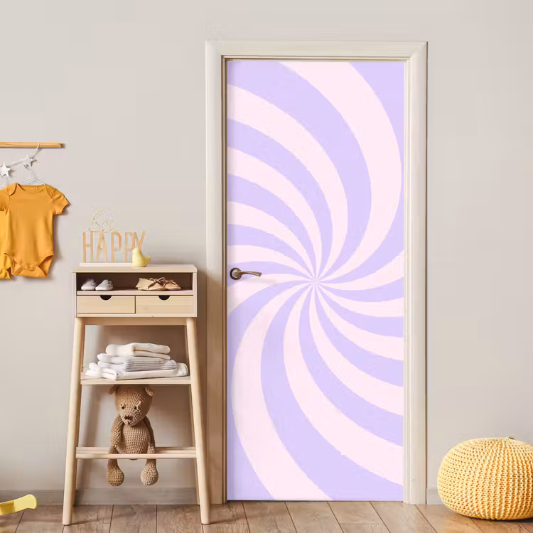 Door sticker - Pattern - Spiral - Abstract - Modern - Purple-Pink — 5