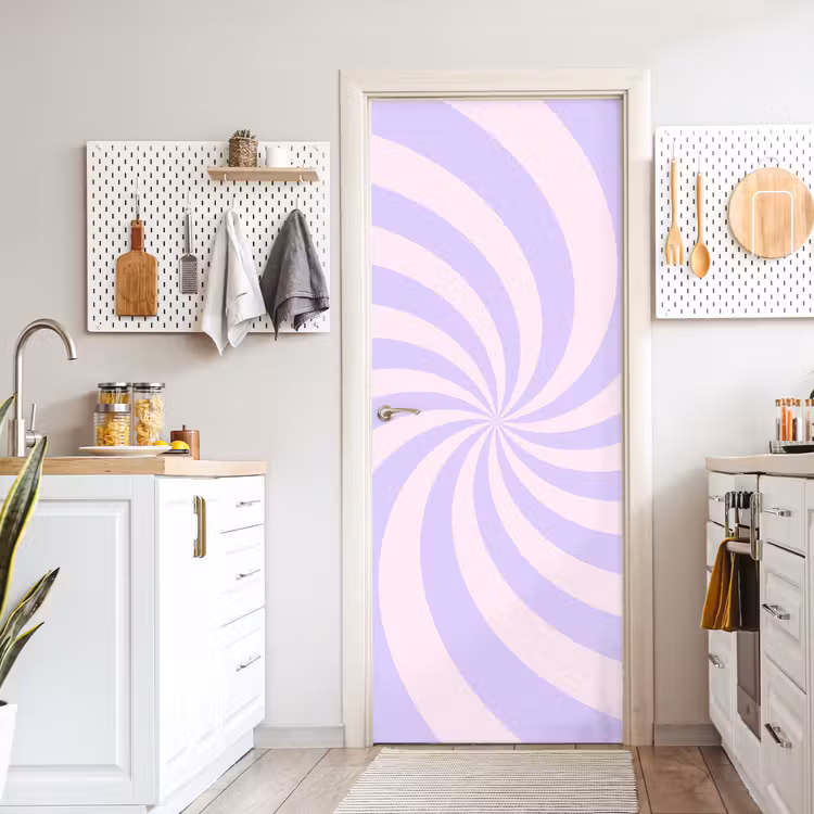 Door sticker - Pattern - Spiral - Abstract - Modern - Purple-Pink — 6