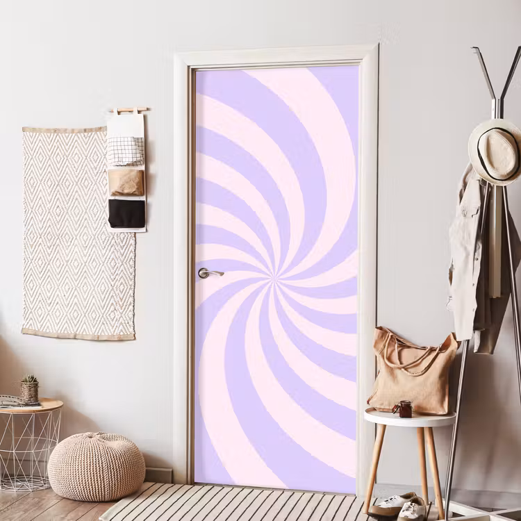 Door sticker - Pattern - Spiral - Abstract - Modern - Purple-Pink — 7