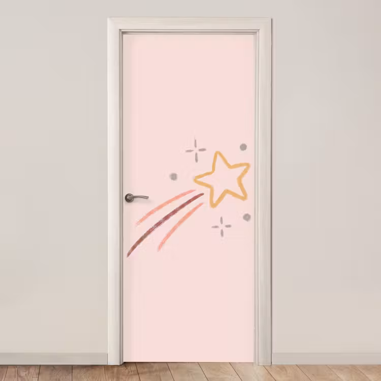 Door sticker - Star - Falling - Illustration - Pastel — 1