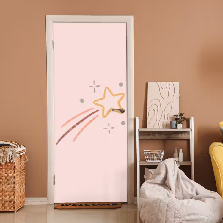 Door sticker - Star - Falling - Illustration - Pastel — 2