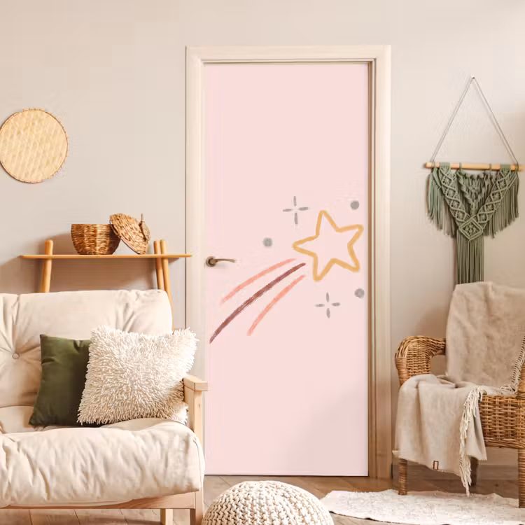 Door sticker - Star - Falling - Illustration - Pastel — 3