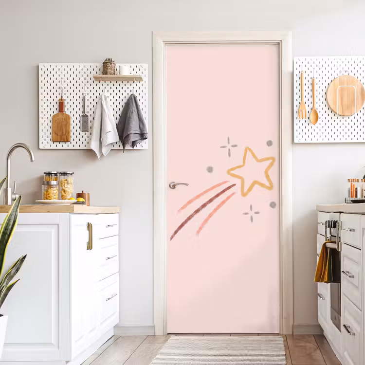 Door sticker - Star - Falling - Illustration - Pastel — 6