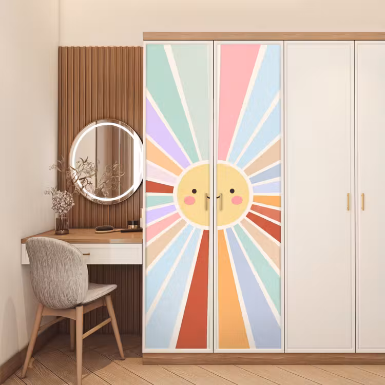 Door sticker - Sun - Rays - Cheerful - Colorful - Abstract — 4