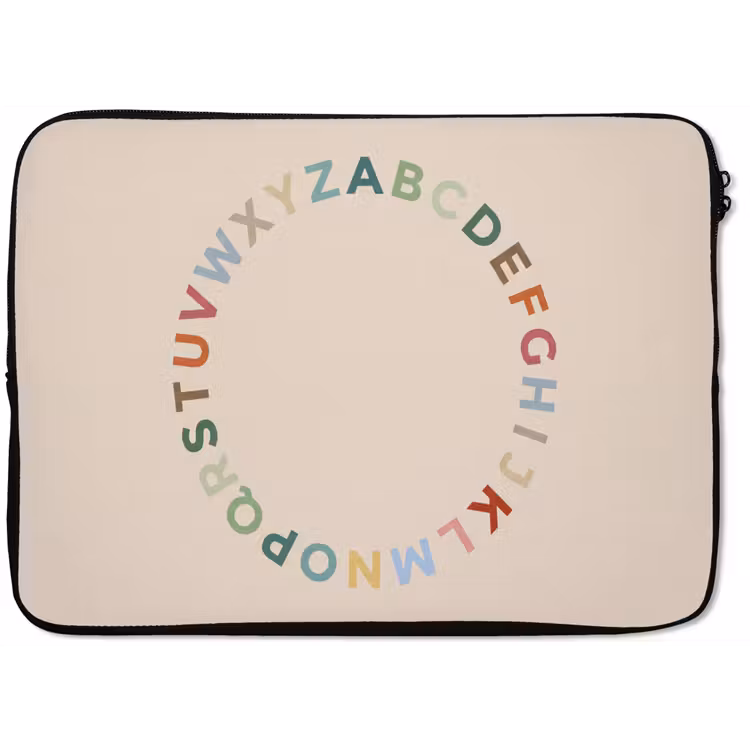 Laptop Sleeve - Alphabet - Circle - Educational - Playful - Colorful — 1