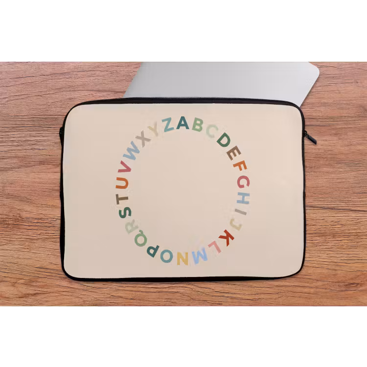 Laptop Sleeve - Alphabet - Circle - Educational - Playful - Colorful — 2