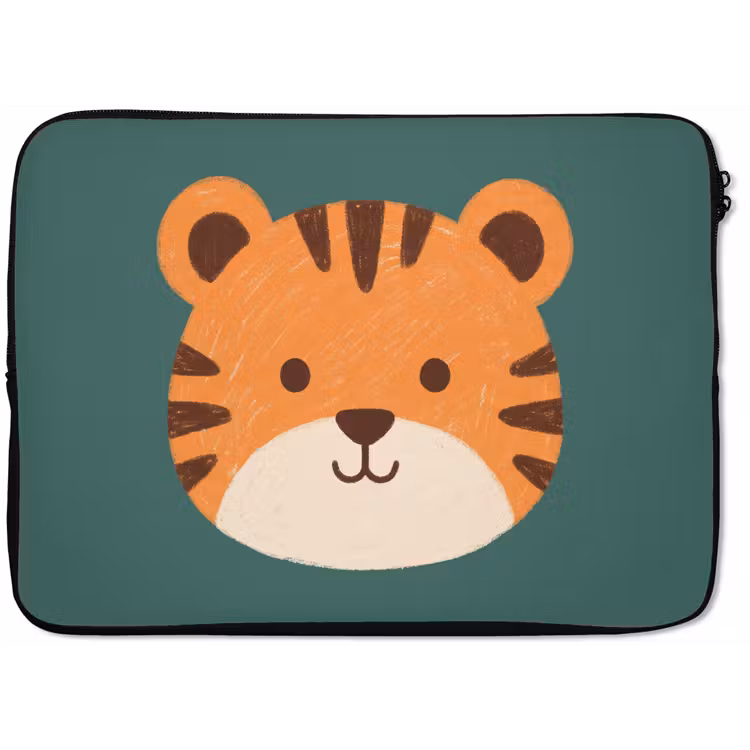 Laptop Sleeve - Animals - Head - Orange - Illustration - Modern — 1