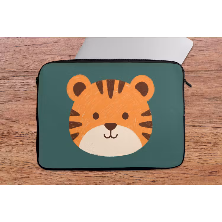 Laptop Sleeve - Animals - Head - Orange - Illustration - Modern — 2