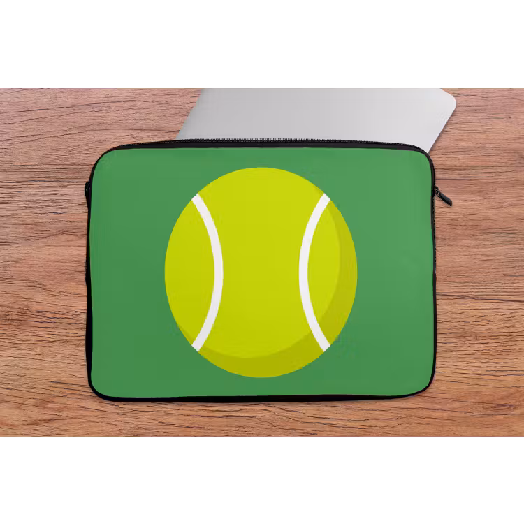 Laptop Sleeve - Ball - Yellow - Sports - Green - Illustration — 2