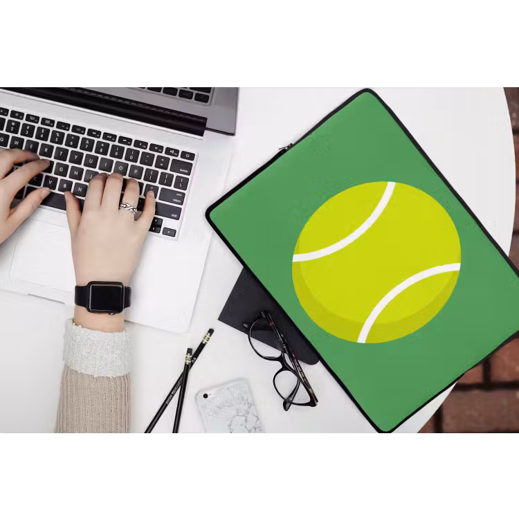Laptop Sleeve - Ball - Yellow - Sports - Green - Illustration — 3