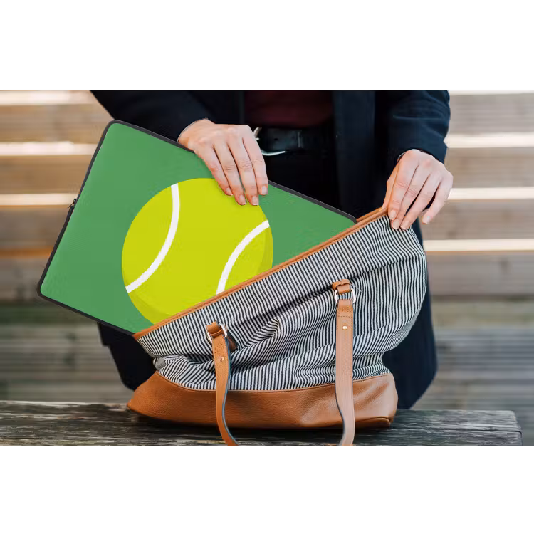 Laptop Sleeve - Ball - Yellow - Sports - Green - Illustration — 4