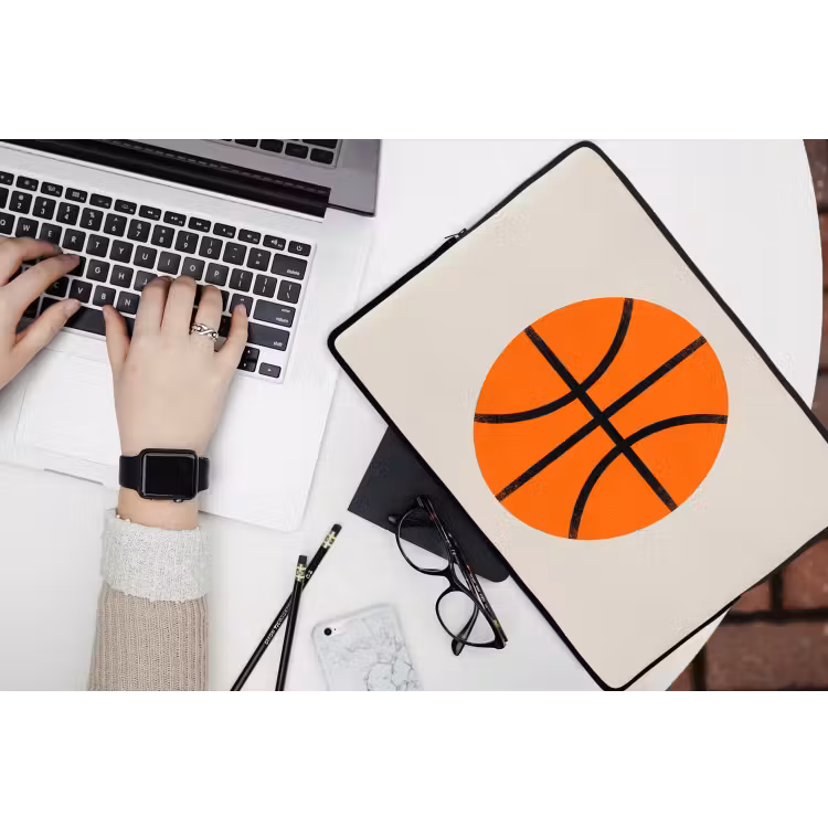 Laptop Sleeve - Basketball - Ball - Sports - Illustration - Orange — 3
