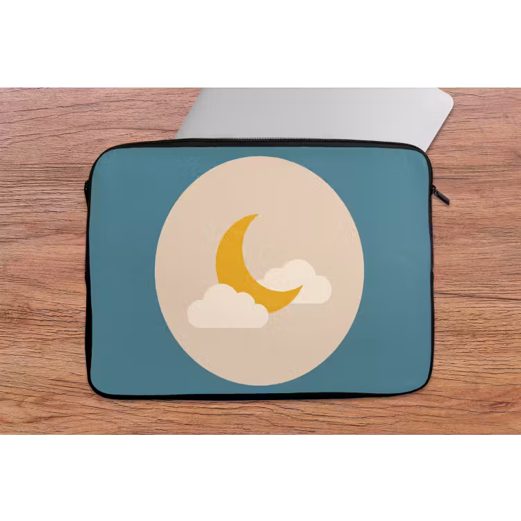 Laptop Sleeve - Moon - Clouds - Nature - Abstract - Yellow — 2