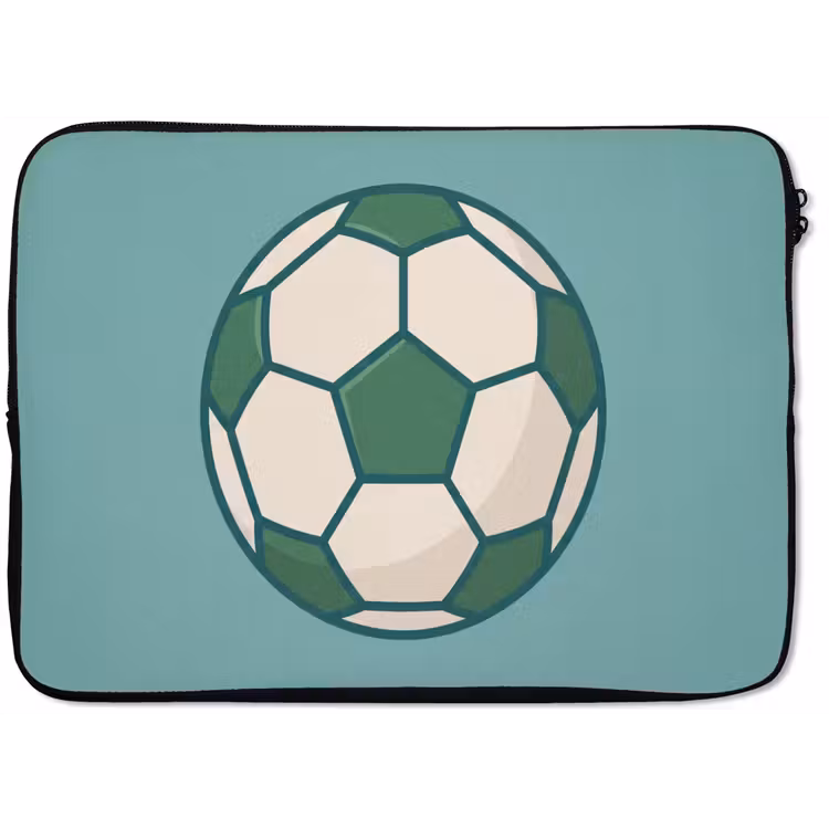 Laptop Sleeve - Soccer - Geometric - Sports - Illustration - Blue-green — 1