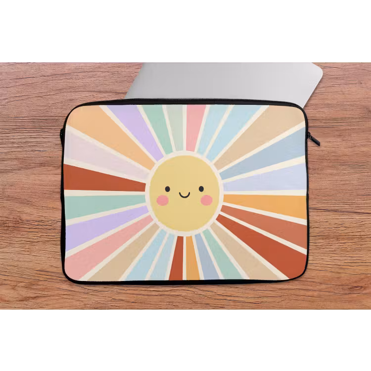Laptop Sleeve - Sun - Rays - Cheerful - Colorful - Abstract — 2
