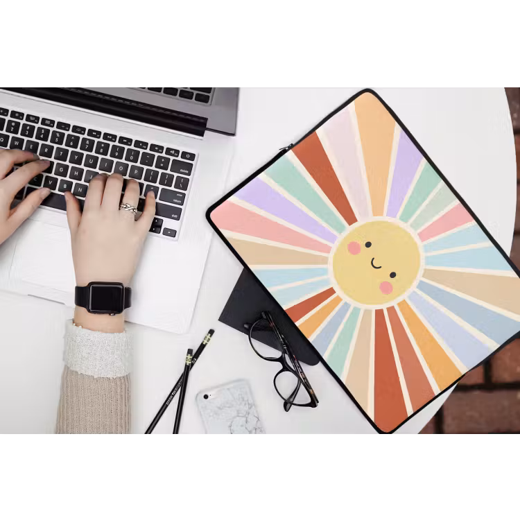 Laptop Sleeve - Sun - Rays - Cheerful - Colorful - Abstract — 3