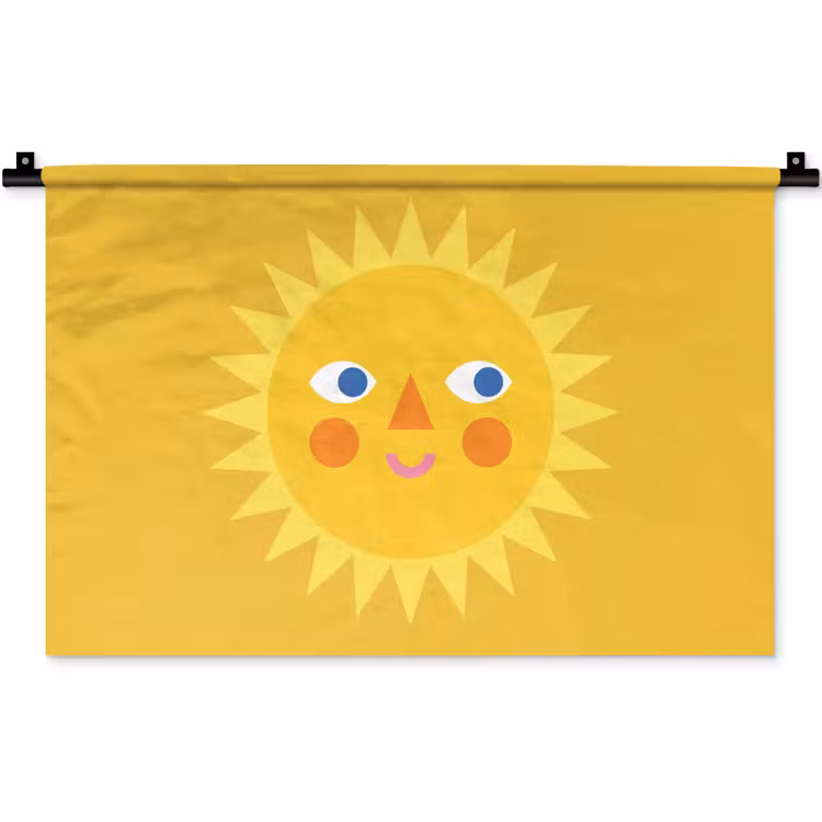 Wall Hanging - Sun - Face - Summer - Illustration - Yellow — 1