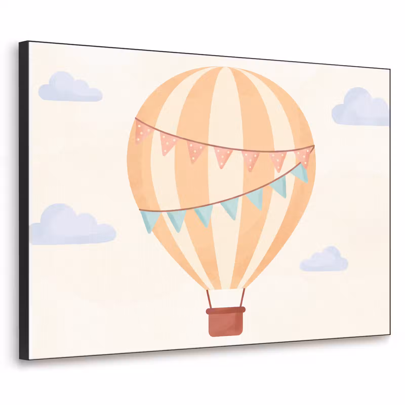 Art Frame - Hot Air Balloon - Clouds - Illustration - Soft - Children's Room — 1