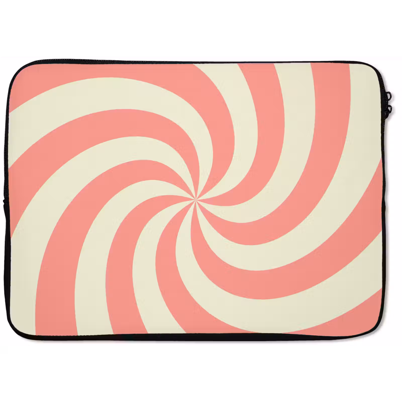 Laptop Sleeve - Spiral - Pattern - Abstract - Pink - Beige — 1