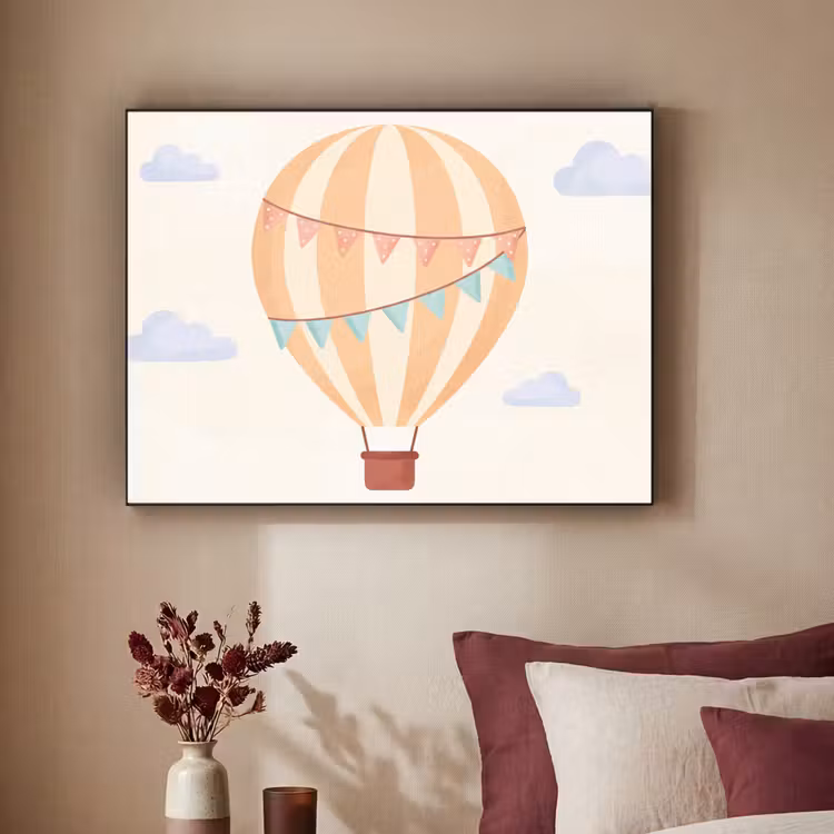 Art Frame - Hot Air Balloon - Clouds - Illustration - Soft - Children's Room — 2