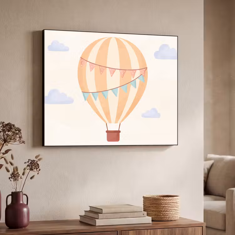 Art Frame - Hot Air Balloon - Clouds - Illustration - Soft - Children's Room — 4