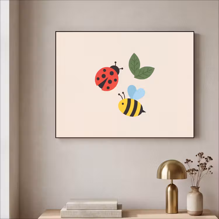 Art Frame - Insect - Leaf - Nature - Playful - Illustration — 3