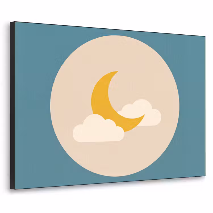 Art Frame - Moon - Clouds - Nature - Abstract - Yellow — 1
