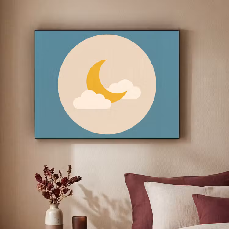 Art Frame - Moon - Clouds - Nature - Abstract - Yellow — 2