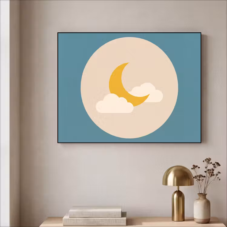 Art Frame - Moon - Clouds - Nature - Abstract - Yellow — 3