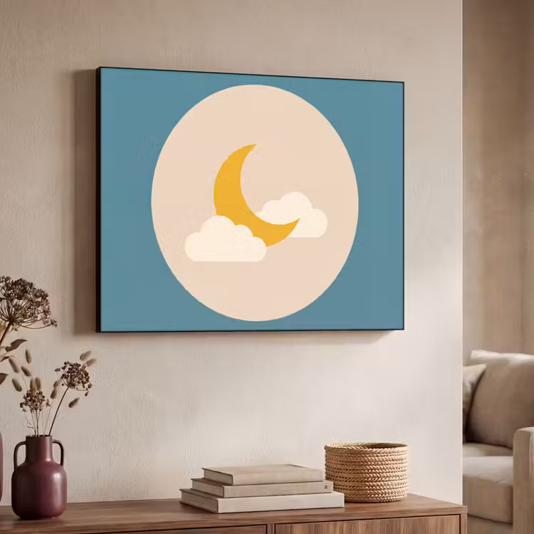 Art Frame - Moon - Clouds - Nature - Abstract - Yellow — 4