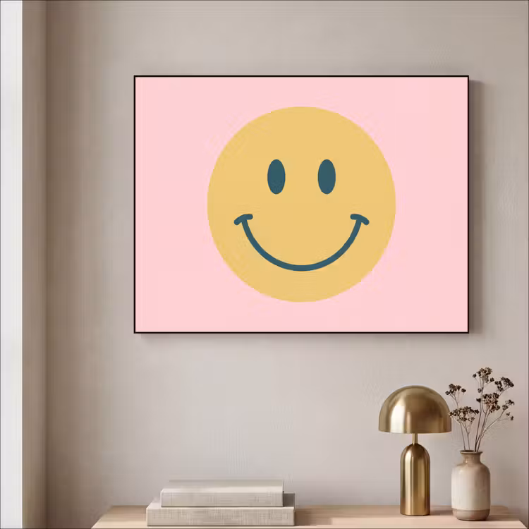 Art Frame - Smiley - Yellow - Pink - Symbol - Minimalist — 3