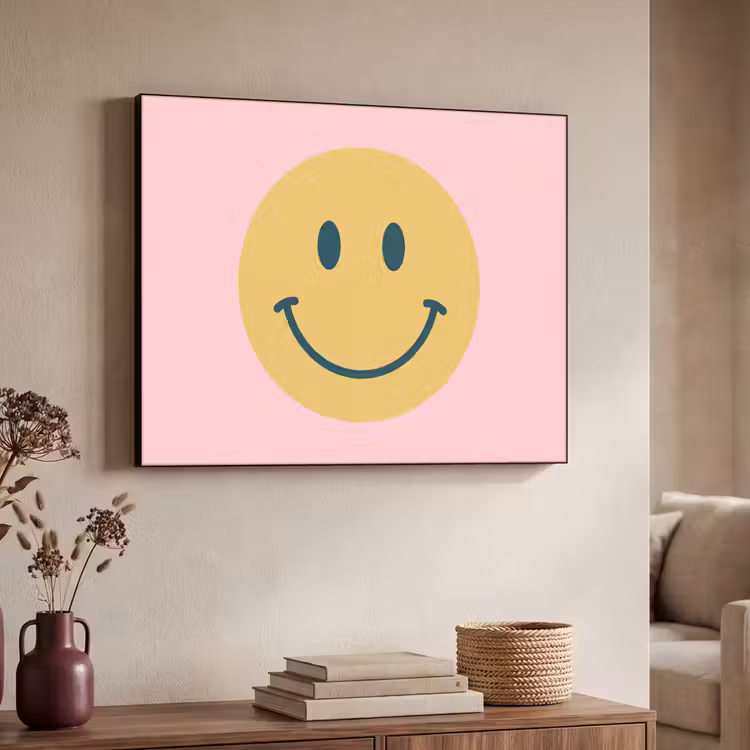 Art Frame - Smiley - Yellow - Pink - Symbol - Minimalist — 4