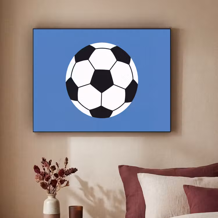 Art Frame - Soccer - Black and White - Sports - Illustration - Blue — 2