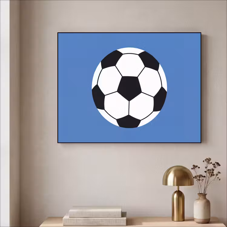 Art Frame - Soccer - Black and White - Sports - Illustration - Blue — 3